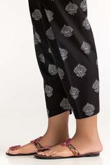 Black Dyed Cambric Screen Print Shalwar