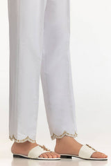 White Rawsilk Embroidered Trouser