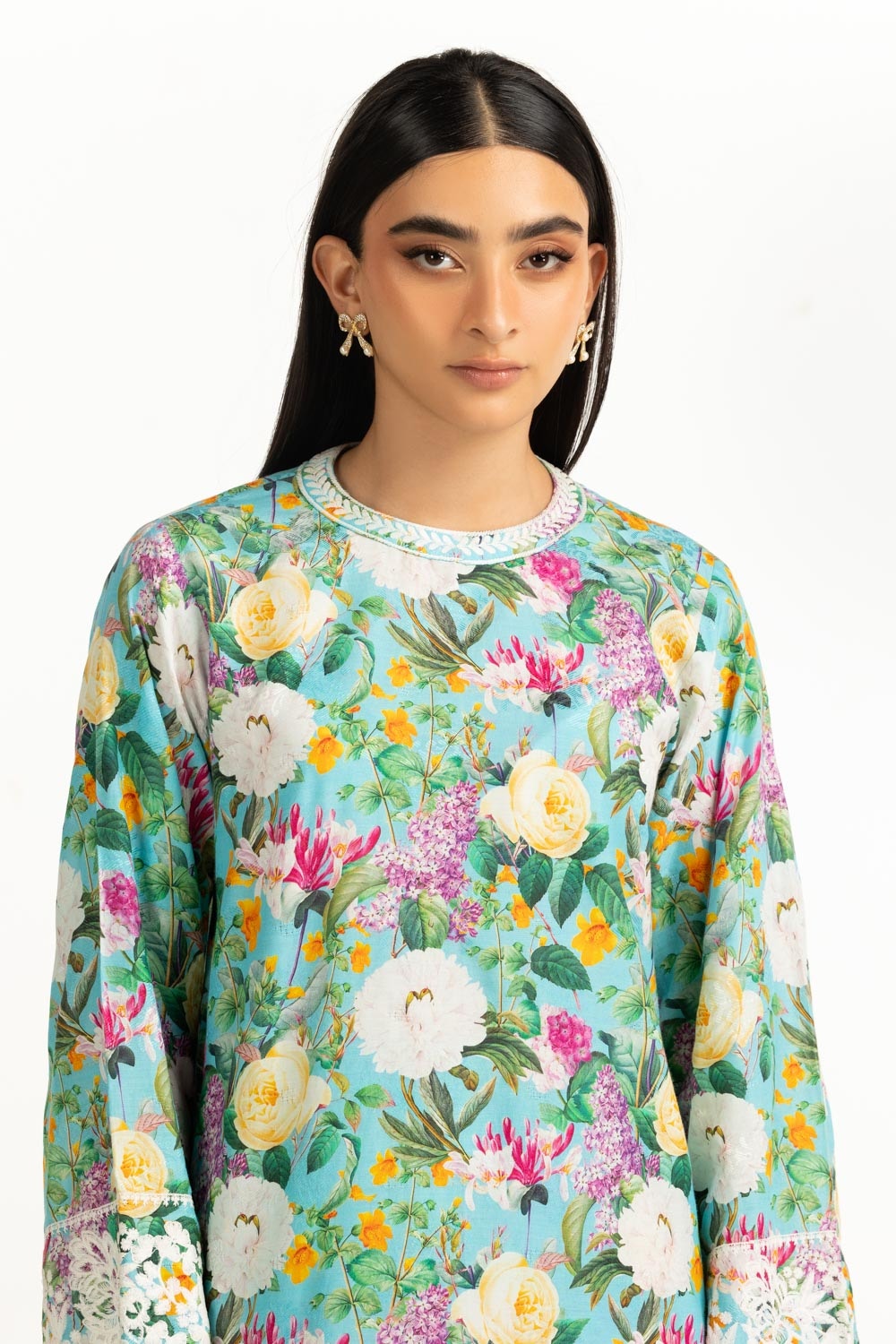 Viscose Jacquard Printed Co-Ord Set With Embroidered