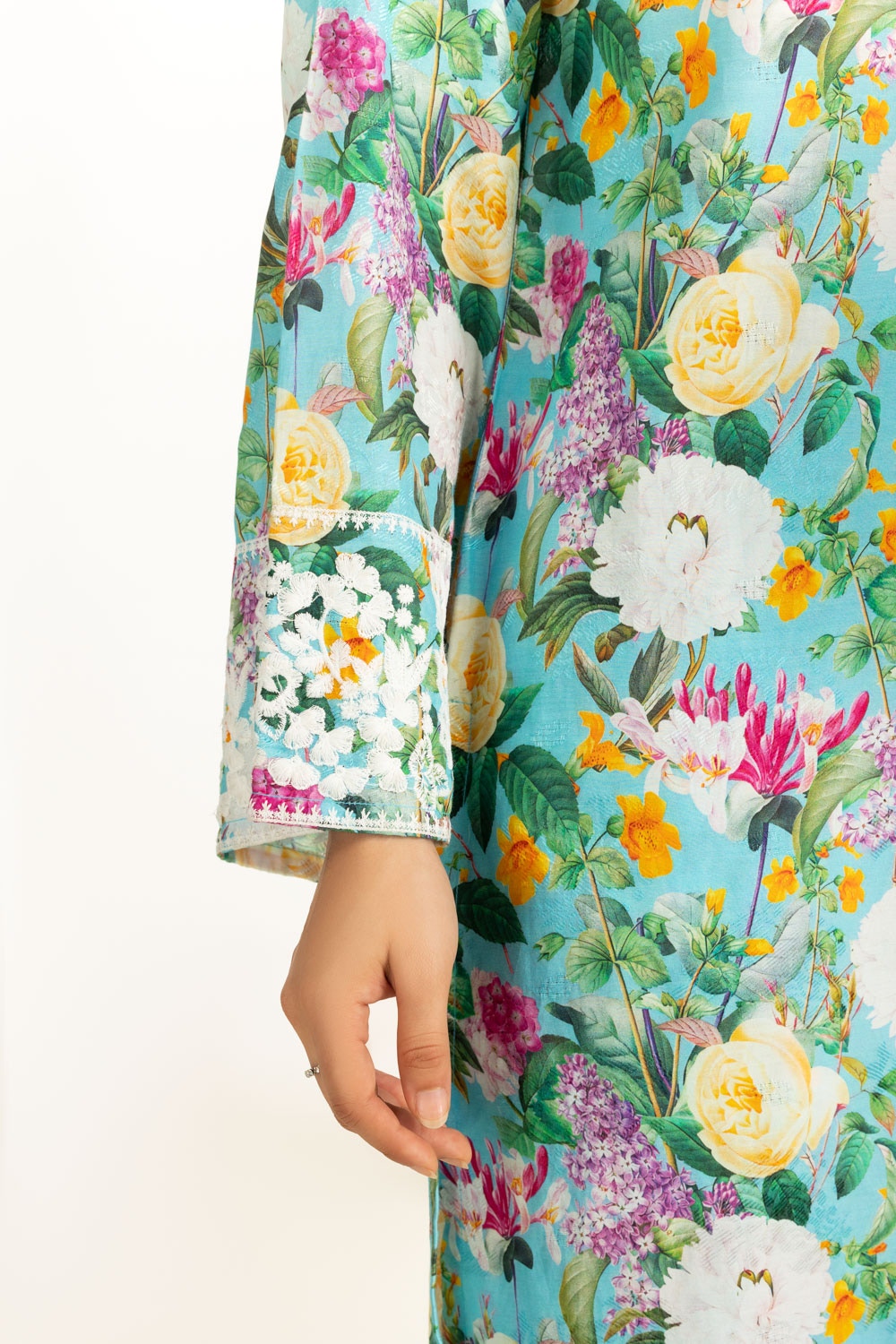 Viscose Jacquard Printed Co-Ord Set With Embroidered