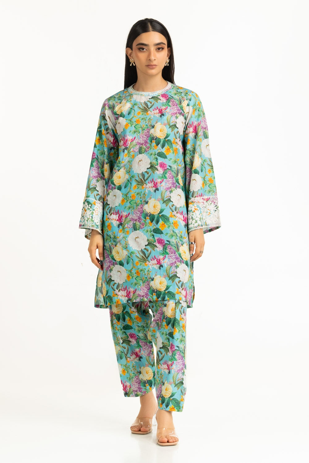 Viscose Jacquard Printed Co-Ord Set With Embroidered