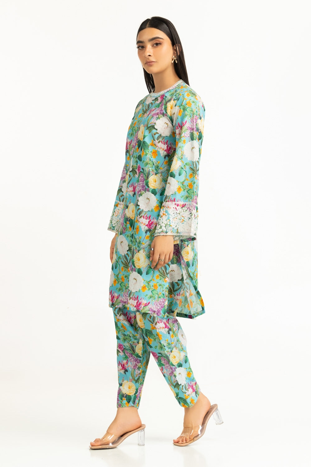 Viscose Jacquard Printed Co-Ord Set With Embroidered