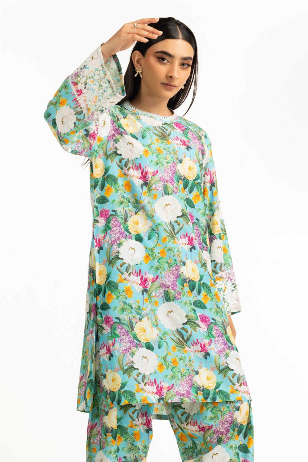 Viscose Jacquard Printed Co-Ord Set With Embroidered
