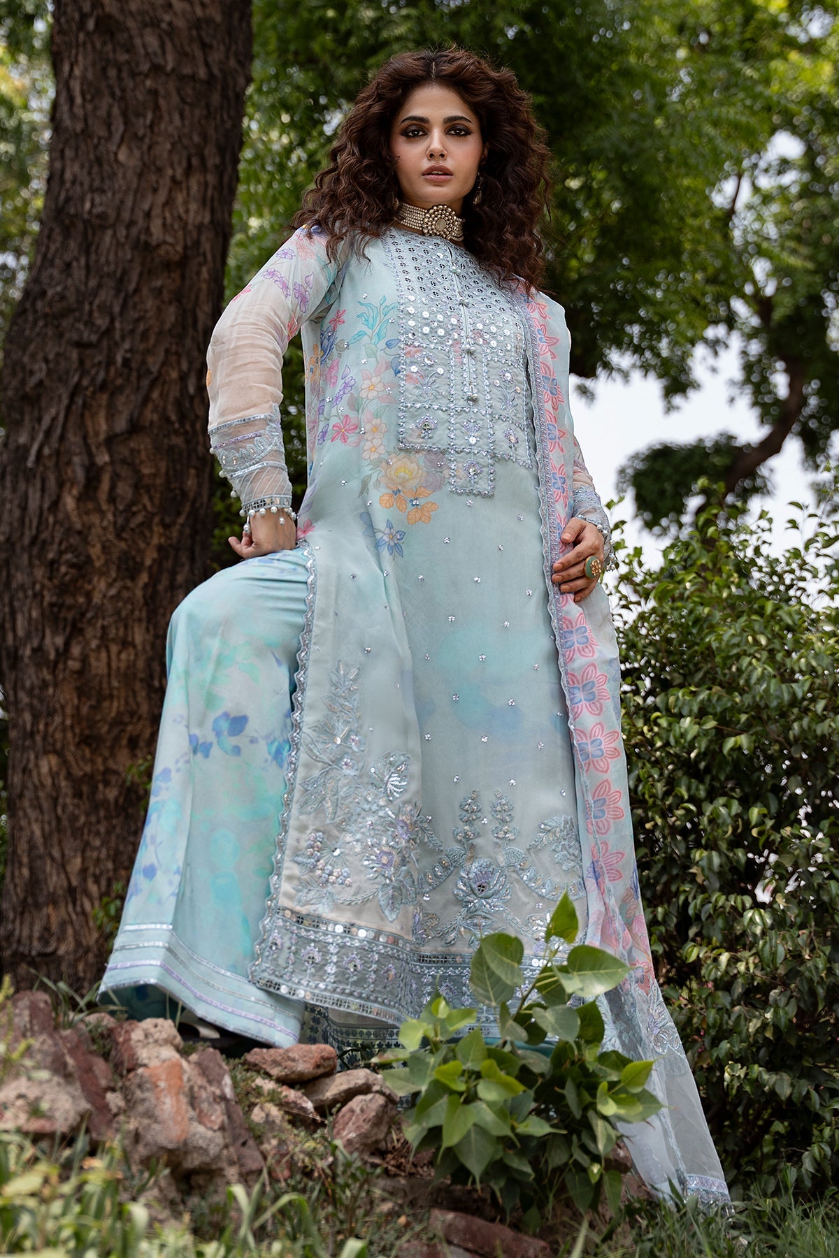 3-PC Stitched Embroidered Chiffon Collection VSLW6-11P