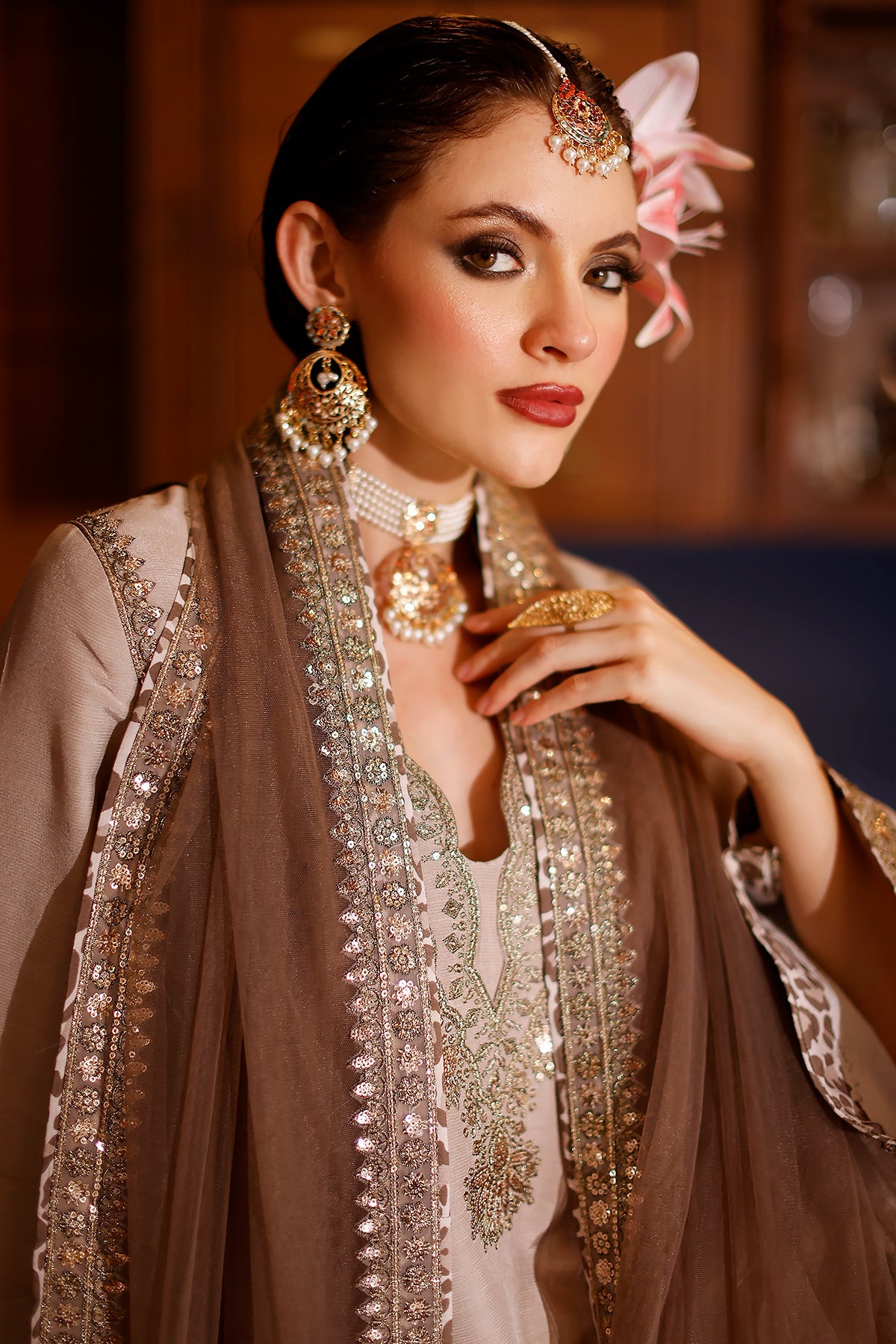 3-PC Embroidered Raw Silk CMA-6-157