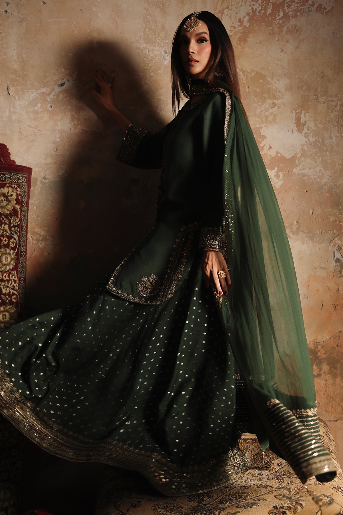 3-PC Embroidered Raw-Silk Suit CMA-5-168
