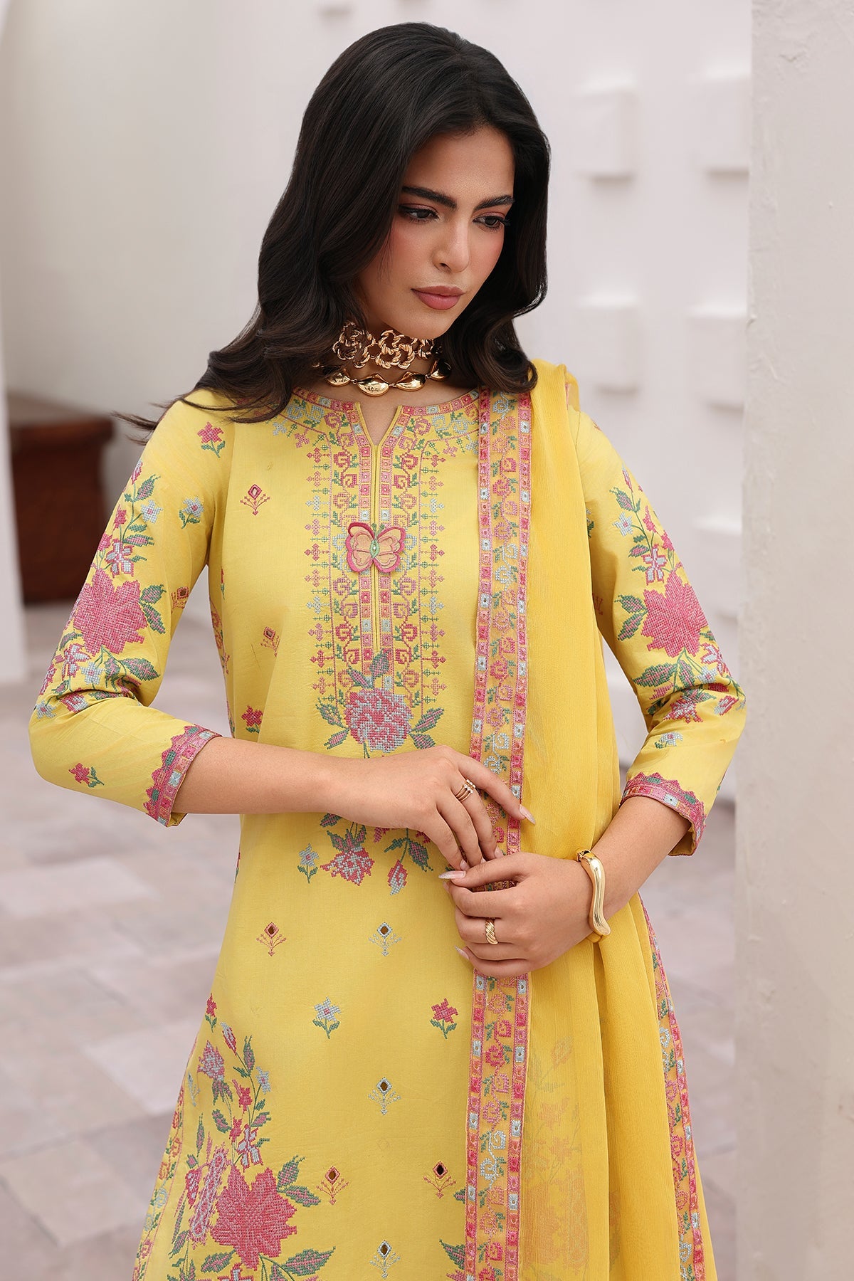 3-PC Stitched Embroidered Lawn Collection CNP-6-219
