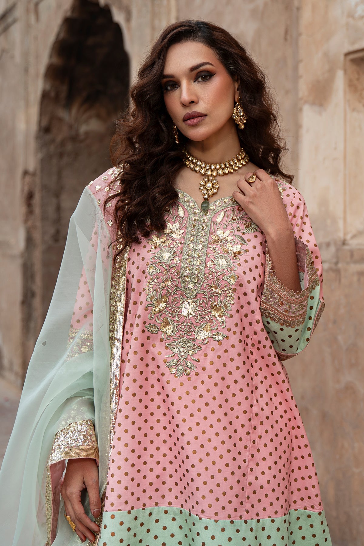 3-PC Embroidered Raw Silk CMA-6-384