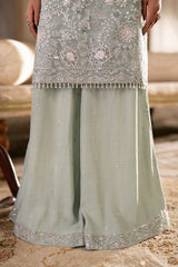 AQUA SPARKLE-3PC ORGANZA EMBROIDERED PRET