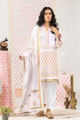 Block Print Shirt and Trouser with Block Printed Dupatta