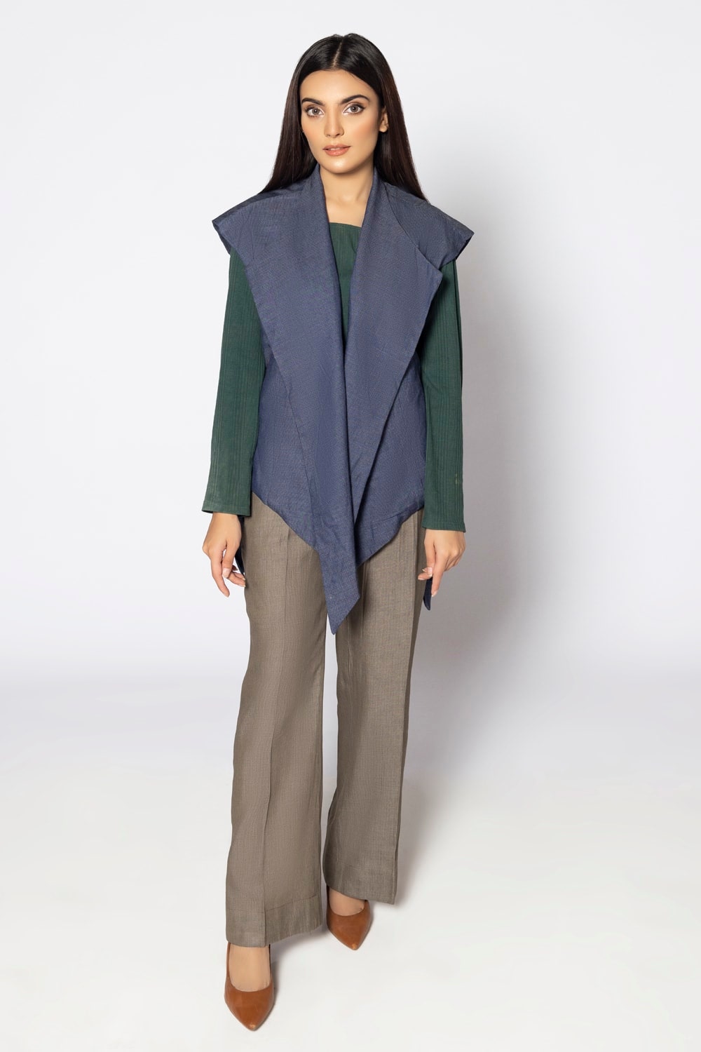 Dyed Denim Shirt And Trouser