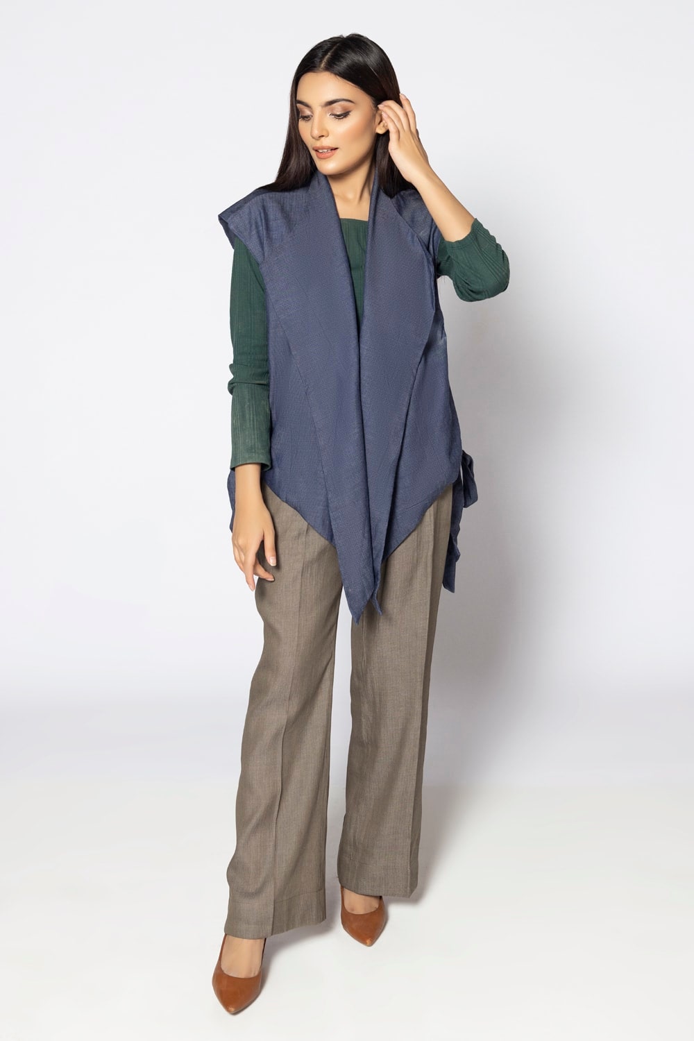 Dyed Denim Shirt And Trouser