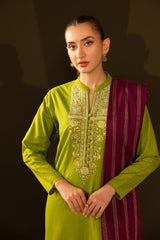 Jacquard Embroidered Shirt And Dupatta