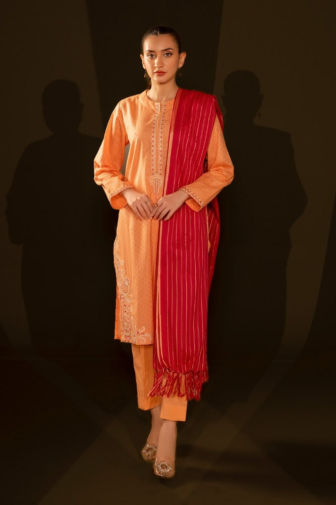 Jacquard Embroidered Shirt And Jacquard Dupatta