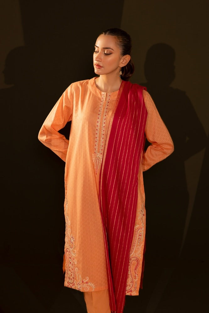 Jacquard Embroidered Shirt And Jacquard Dupatta