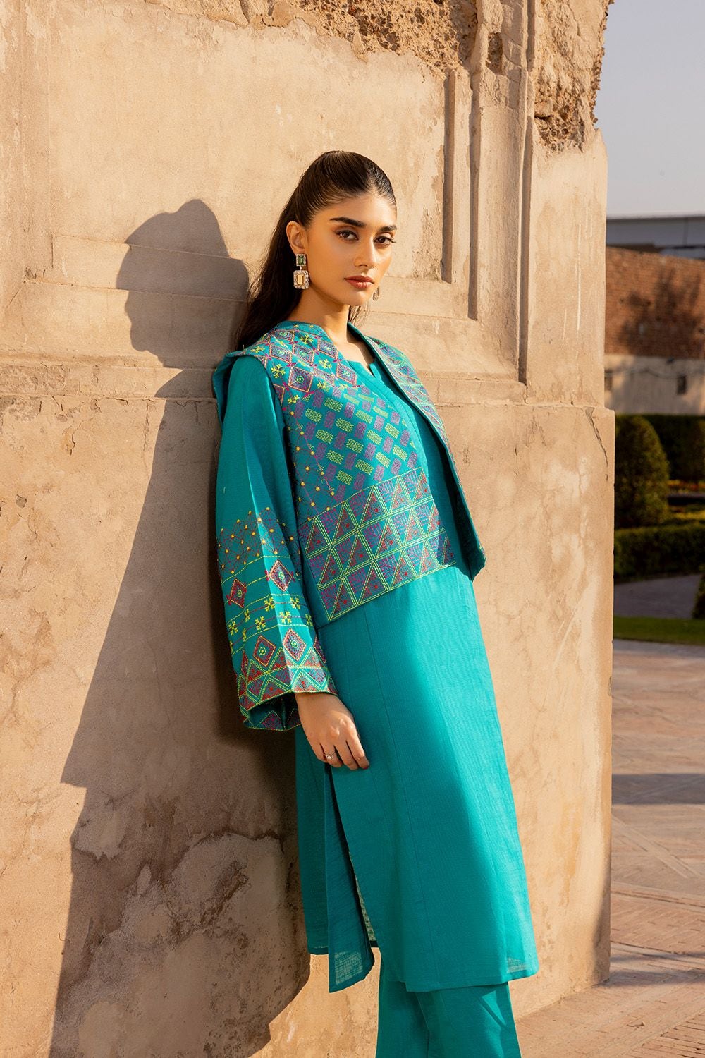 Khaddar Embroidered Crop Jacket