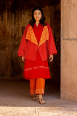 Khaddar Embroidered Crop Jacket