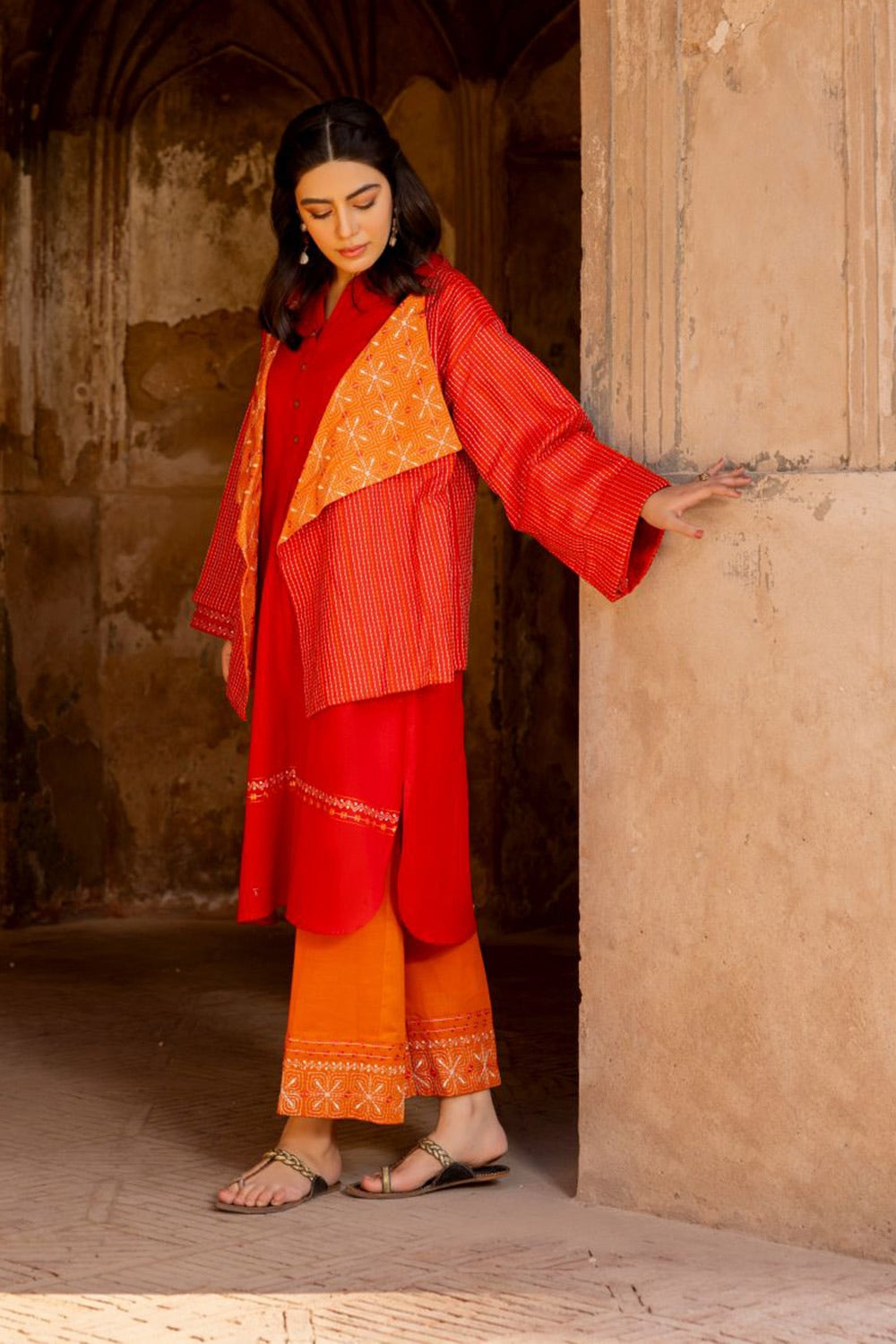 Khaddar Embroidered Crop Jacket