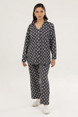 Knitted Blended Print Shirt