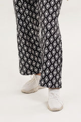 Knitted Blended Print Trouser