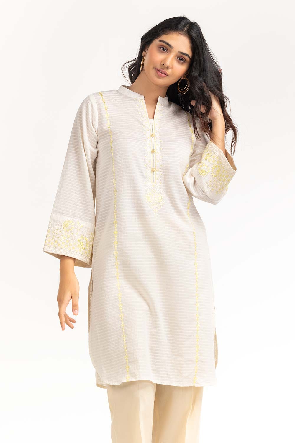 Needle Craft Lurax Dobby Dyed Embroidered Shirt