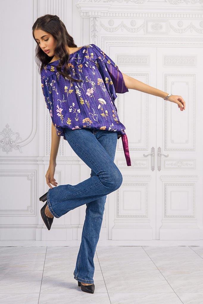 Charmeuse Silk Digital Printed Shirt