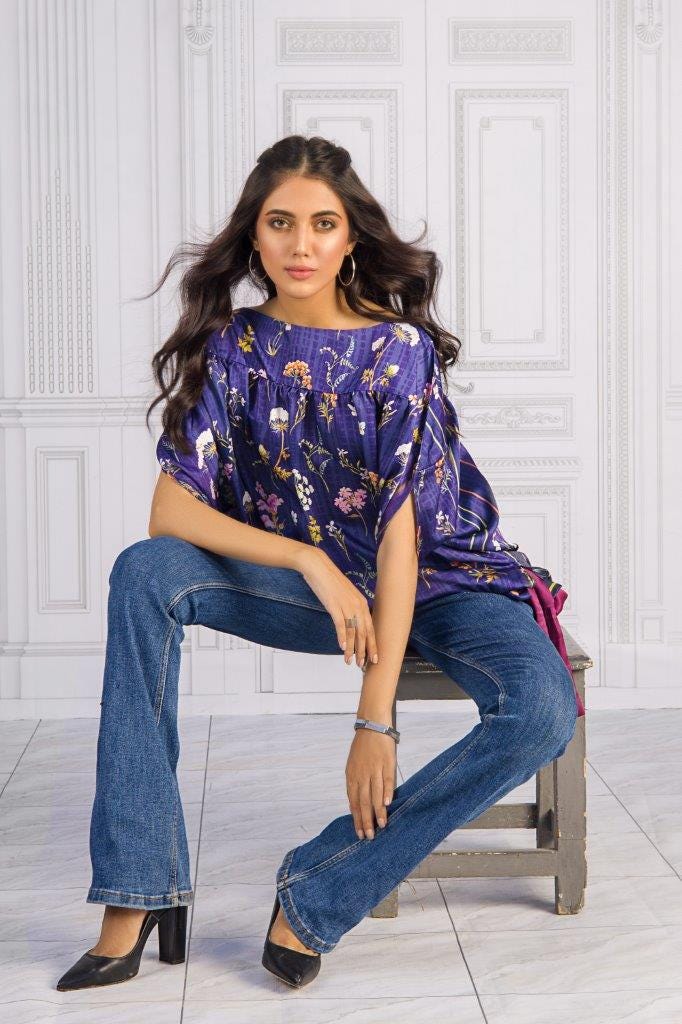 Charmeuse Silk Digital Printed Shirt