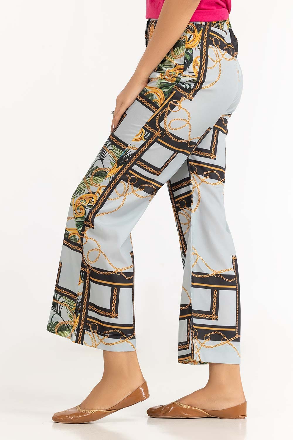 Satin Silk Printed Trouser