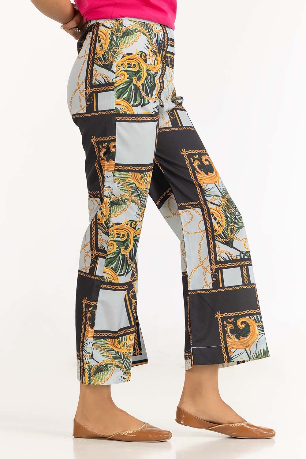 Satin Silk Printed Trouser