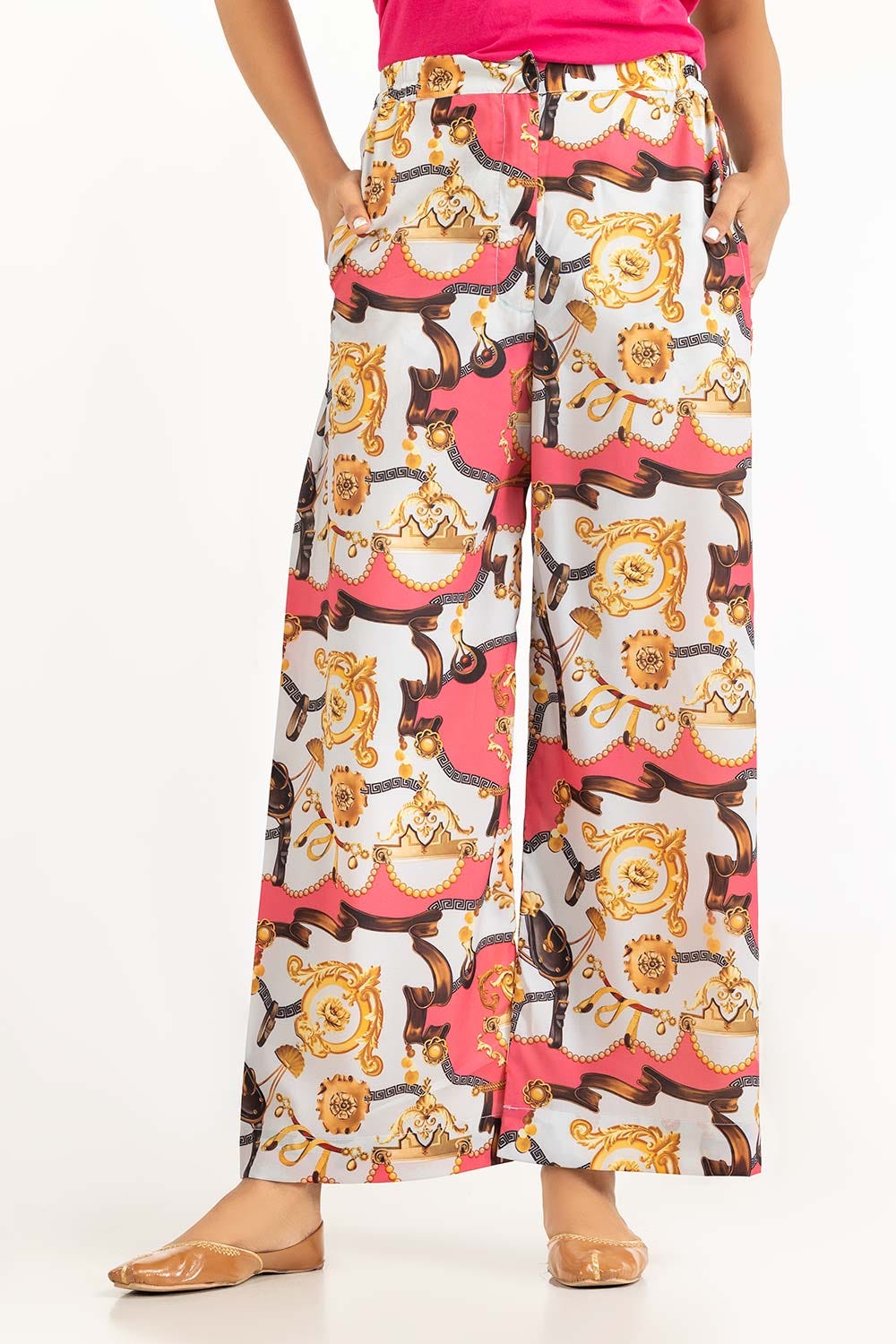 Satin Silk Printed Trouser