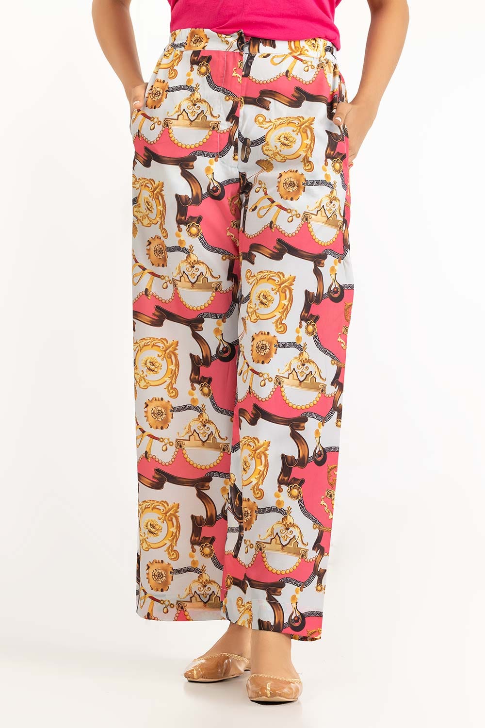 Satin Silk Printed Trouser