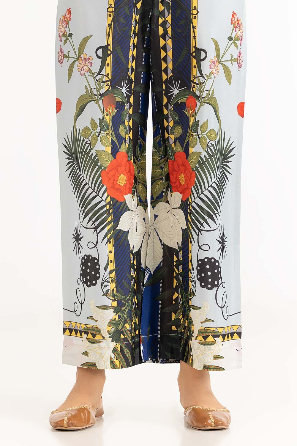 Satin Silk Printed Trouser