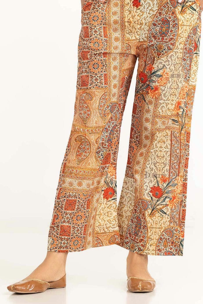 Satin Silk Printed Trouser