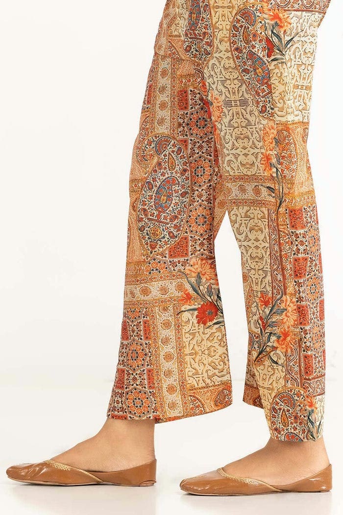 Satin Silk Printed Trouser