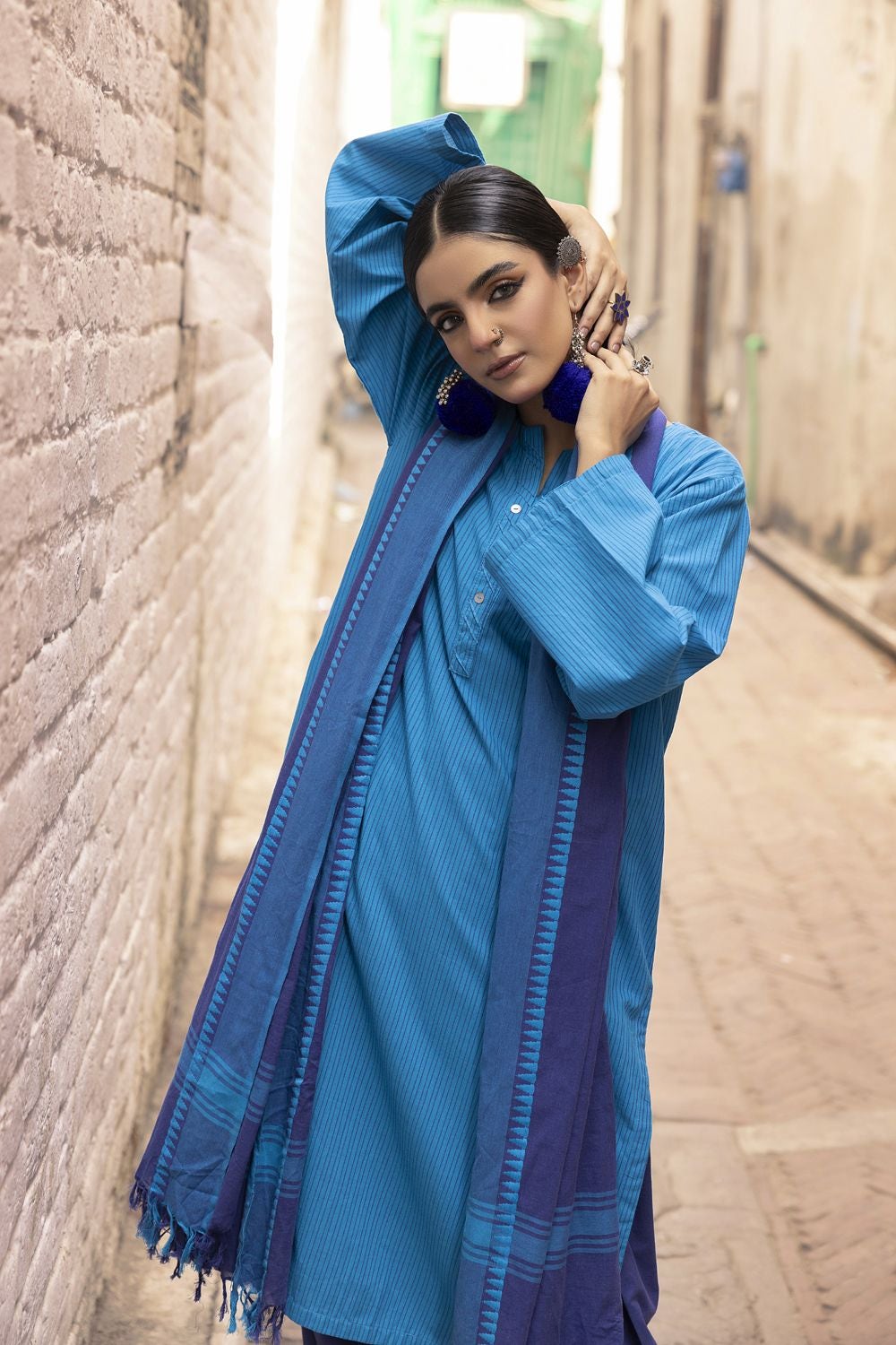 Jacquard Shirt And Trouser With Jacquard Dupatta