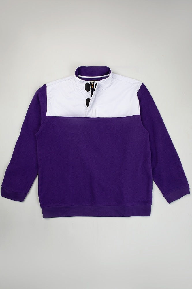 Quarter Zip Color Block Mock Neck Sweatshirt