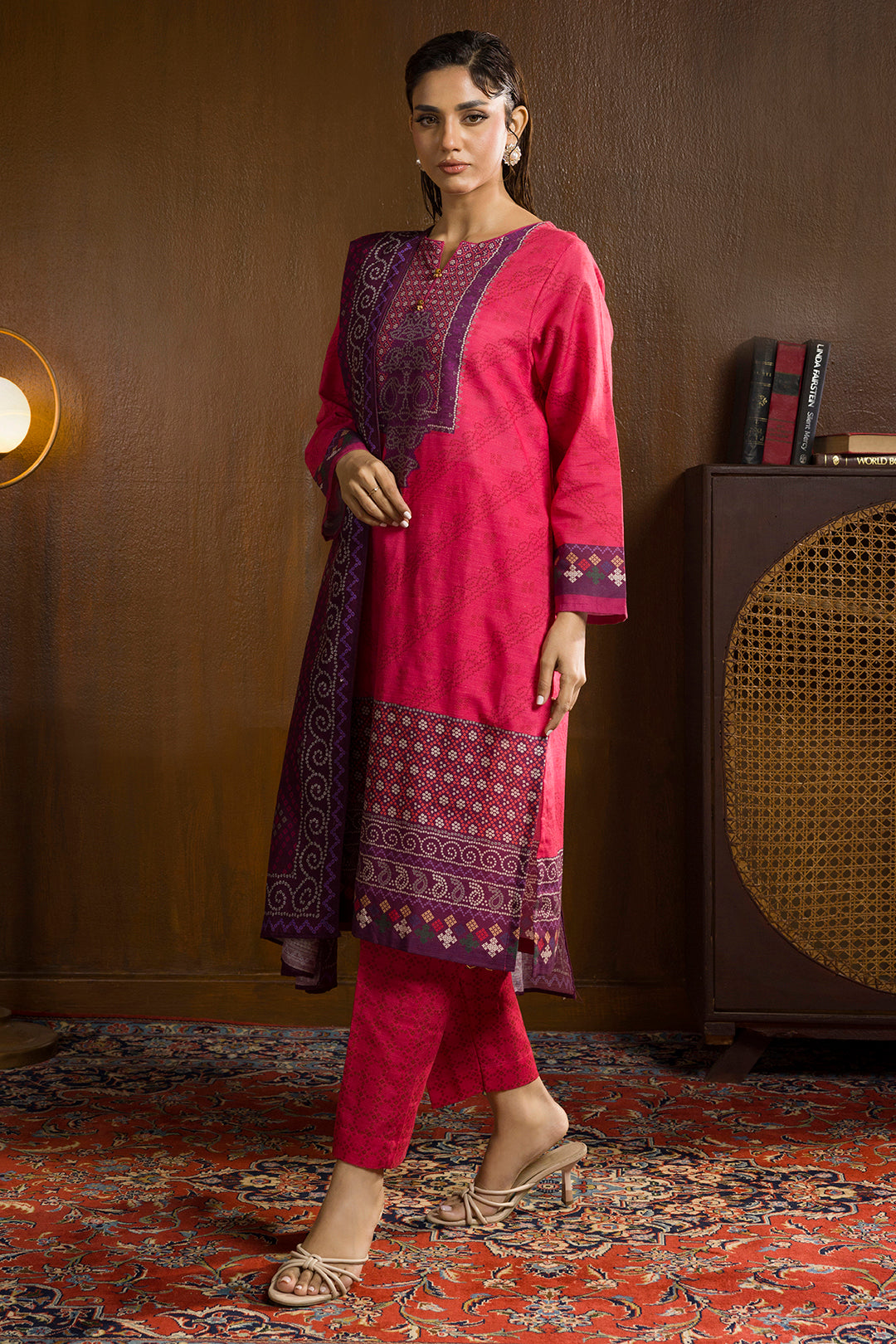 Kurta Shawl Trouser - 3007