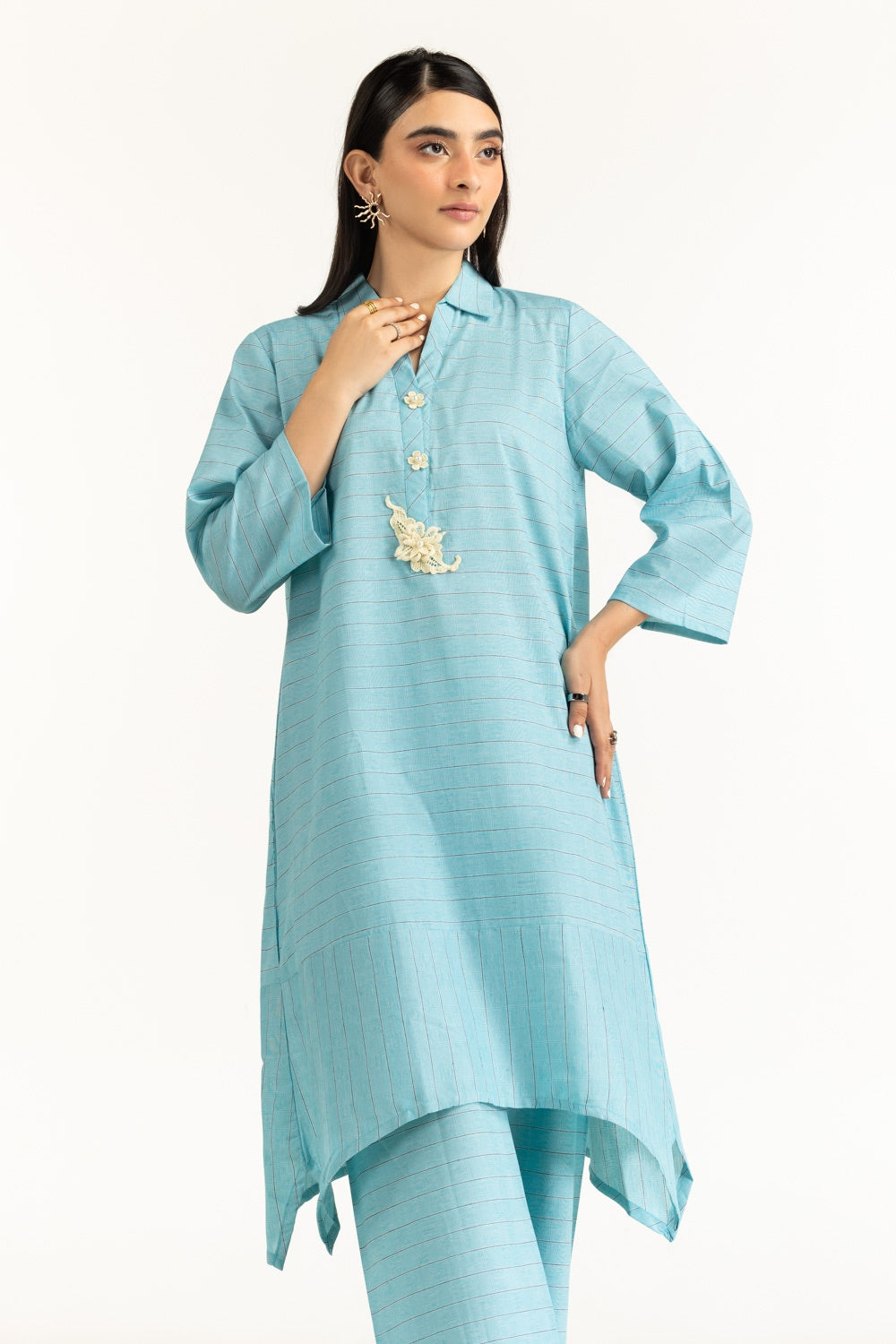 Yarn-dyed Embellished Co-Ord Set