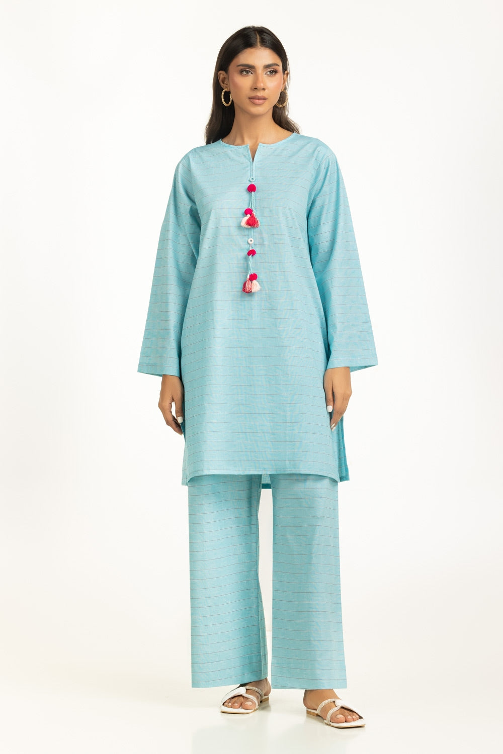 Yarn-dyed Embellished Co-Ord Set